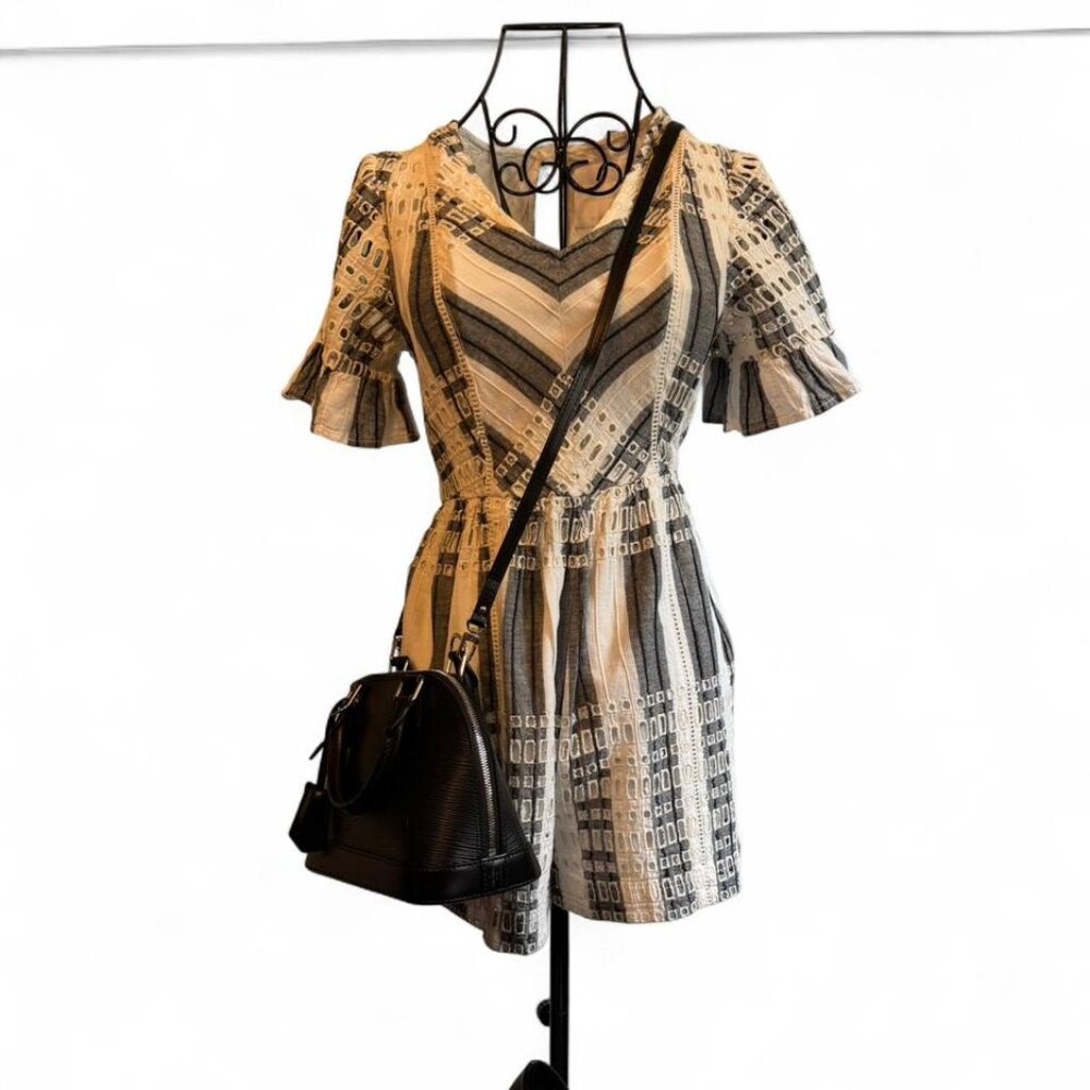 Anthropologie Blue and black short jumpsuit